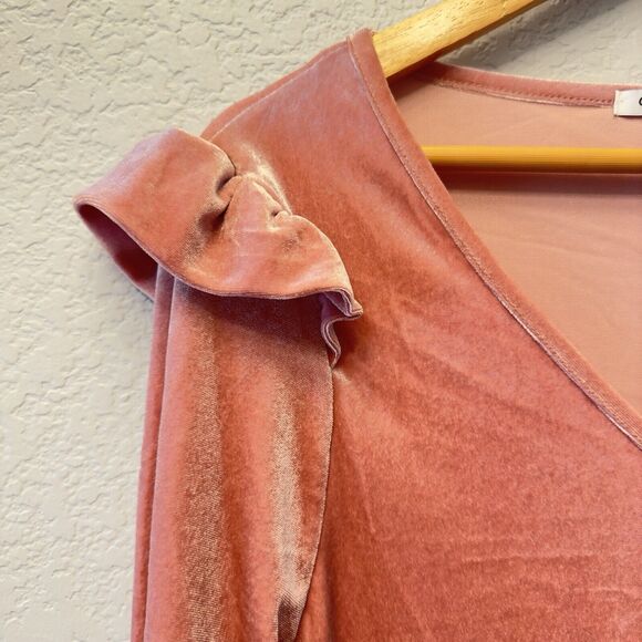 NWT Celebrity Pink Pink Crushed Velvet Long Sleeve Bodysuit Plus Size XXL - Picture 5 of 13